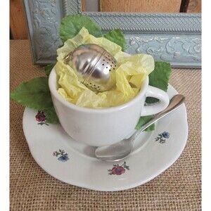 Unique Porcelain Tea Cup & Saucer Gift Set Strainer Spoon